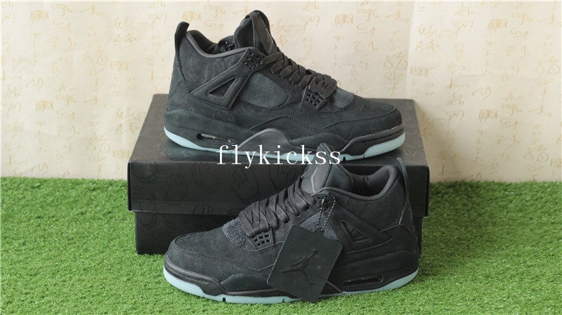 Update Version Air Jordan 4 Retro Black Kaws